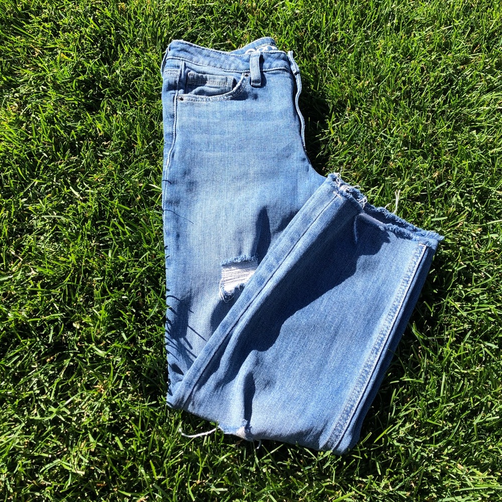 High rise straight cut jeans